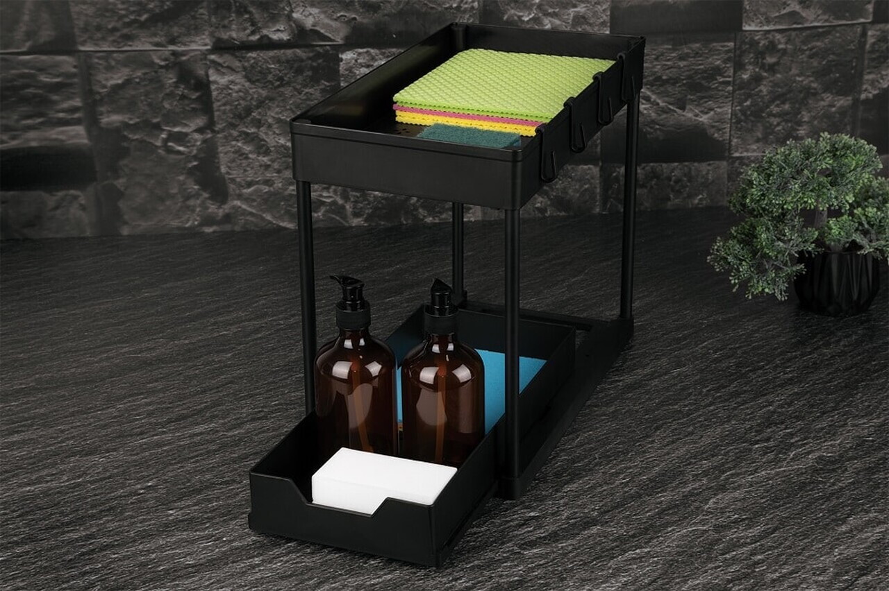 Organizator pentru dulap Berlinger Haus, Black Rose, 40x22x33.5 cm, plastic, negru - imagine 6